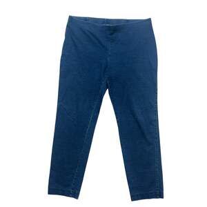 J.Jill Pure Jill Indigo Knit Pull On Jeans Slim Leg Full Length L Petite